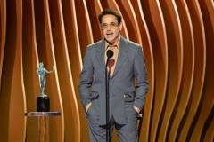Robert Downey Jr. wins Male Actor in a Supporting Role - Motion Picture for "Oppenheimer" at the 30th Annual Screen Actors Guild Awards held at the Shrine Auditorium and Expo Hall on February 24, 2024 in Los Angeles, California. (Photo by Michael Buckner/Variety via Getty Images)