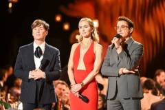 Cillian Murphy, Emily Blunt and Robert Downey Jr at the 30th Annual Screen Actors Guild Awards held at the Shrine Auditorium and Expo Hall on February 24, 2024 in Los Angeles, California. (Photo by Michael Buckner/Variety via Getty Images)