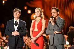 Cillian Murphy, Emily Blunt and Robert Downey Jr at the 30th Annual Screen Actors Guild Awards held at the Shrine Auditorium and Expo Hall on February 24, 2024 in Los Angeles, California. (Photo by Michael Buckner/Variety via Getty Images)