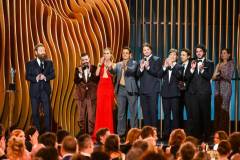 Kenneth Branagh, Emily Blunt, Cillian Murphy, Robert Downey Jr. and the cast of "Oppenheimer" at the 30th Annual Screen Actors Guild Awards held at the Shrine Auditorium and Expo Hall on February 24, 2024 in Los Angeles, California. (Photo by Michael Buckner/Variety via Getty Images)