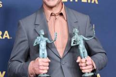 Robert Downey Jr. wins the awards for Outstanding Performance by a Male Actor in a Leading Role in a Motion Picture and Outstanding Performance by a Cast in a Motion Picture for "Oppenheimer" at the 30th Annual Screen Actors Guild Awards held at the Shrine Auditorium and Expo Hall on February 24, 2024 in Los Angeles, California. (Photo by Gilbert Flores/Variety via Getty Images)