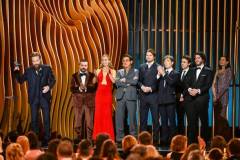 Kenneth Branagh, Emily Blunt, Cillian Murphy, Robert Downey Jr. and the cast of "Oppenheimer" at the 30th Annual Screen Actors Guild Awards held at the Shrine Auditorium and Expo Hall on February 24, 2024 in Los Angeles, California. (Photo by Michael Buckner/Variety via Getty Images)