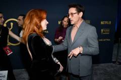 Lisa Ann Walter and Robert Downey Jr. at the 30th Annual Screen Actors Guild Awards held at the Shrine Auditorium and Expo Hall on February 24, 2024 in Los Angeles, California. (Photo by Michael Buckner/Variety via Getty Images)