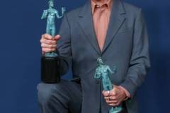 Los Angeles, CA - February 24: Robert Downey, Jr., winner in the Male Actor in a Supporting Role - Motion Picture and Motion Picture Ensemble categories in the deadline room at the 30th Screen Actors Guild Awards in Shrine Auditorium and Expo Hall in Los Angeles, CA, Saturday, Feb. 24, 2024. (Mel Melcon / Los Angeles Times via Getty Images)