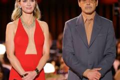 LOS ANGELES, CALIFORNIA - FEBRUARY 24: (L-R) Emily Blunt and Robert Downey Jr. speak onstage during the 30th Annual Screen Actors Guild Awards at Shrine Auditorium and Expo Hall on February 24, 2024 in Los Angeles, California. (Photo by Matt Winkelmeyer/Getty Images)