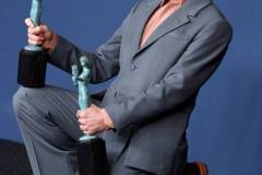 LOS ANGELES, CALIFORNIA - FEBRUARY 24: Robert Downey Jr., winner of the Outstanding Performance by a Male Actor in a Supporting Role award and the Outstanding Performance by a Cast in a Motion Picture award for 'Oppenheimer' poses in the press room during the 30th Annual Screen Actors Guild Awards at Shrine Auditorium and Expo Hall on February 24, 2024 in Los Angeles, California. (Photo by Amy Sussman/WireImage)