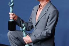 LOS ANGELES, CALIFORNIA - FEBRUARY 24: Robert Downey Jr., winner of the Outstanding Performance by a Male Actor in a Supporting Role award and the Outstanding Performance by a Cast in a Motion Picture award for 'Oppenheimer' poses in the press room during the 30th Annual Screen Actors Guild Awards at Shrine Auditorium and Expo Hall on February 24, 2024 in Los Angeles, California. (Photo by Amy Sussman/WireImage)