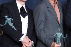 LOS ANGELES, CALIFORNIA - FEBRUARY 24: Cillian Murphy, Robert Downey Jr. poses at the 30th Annual Screen Actors Guild Awards  at Shrine Auditorium and Expo Hall on February 24, 2024 in Los Angeles, California. (Photo by Steve Granitz/FilmMagic)