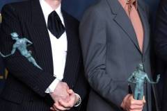 LOS ANGELES, CALIFORNIA - FEBRUARY 24: Cillian Murphy, Robert Downey Jr. poses at the 30th Annual Screen Actors Guild Awards  at Shrine Auditorium and Expo Hall on February 24, 2024 in Los Angeles, California. (Photo by Steve Granitz/FilmMagic)