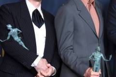 LOS ANGELES, CALIFORNIA - FEBRUARY 24: Cillian Murphy, Robert Downey Jr. poses at the 30th Annual Screen Actors Guild Awards  at Shrine Auditorium and Expo Hall on February 24, 2024 in Los Angeles, California. (Photo by Steve Granitz/FilmMagic)