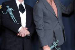 LOS ANGELES, CALIFORNIA - FEBRUARY 24: Cillian Murphy, Robert Downey Jr.poses at the 30th Annual Screen Actors Guild Awards  at Shrine Auditorium and Expo Hall on February 24, 2024 in Los Angeles, California. (Photo by Steve Granitz/FilmMagic)