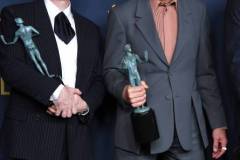 LOS ANGELES, CALIFORNIA - FEBRUARY 24: Cillian Murphy, Robert Downey Jr. poses at the 30th Annual Screen Actors Guild Awards  at Shrine Auditorium and Expo Hall on February 24, 2024 in Los Angeles, California. (Photo by Steve Granitz/FilmMagic)