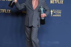 LOS ANGELES, CALIFORNIA - FEBRUARY 24: Robert Downey Jr. poses at the 30th Annual Screen Actors Guild Awards  at Shrine Auditorium and Expo Hall on February 24, 2024 in Los Angeles, California. (Photo by Steve Granitz/FilmMagic)