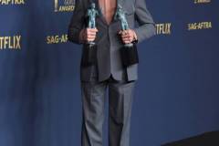 LOS ANGELES, CALIFORNIA - FEBRUARY 24: Robert Downey Jr. poses at the 30th Annual Screen Actors Guild Awards  at Shrine Auditorium and Expo Hall on February 24, 2024 in Los Angeles, California. (Photo by Steve Granitz/FilmMagic)