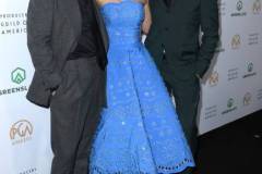 HOLLYWOOD, CALIFORNIA - FEBRUARY 25: Cillian Murphy, Emily Blunt and Robert Downey arrives at the 35th Annual Producers Guild Awards at The Ray Dolby Ballroom on February 25, 2024 in Hollywood, California. (Photo by Steve Granitz/FilmMagic)