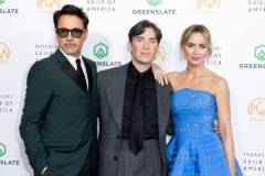 HOLLYWOOD, CALIFORNIA - FEBRUARY 25: Robert Downey Jr., Cillian Murphy, and Emily Blunt attend the 35th Annual Producers Guild Awards at The Ray Dolby Ballroom on February 25, 2024 in Hollywood, California. (Photo by Elyse Jankowski/WireImage)