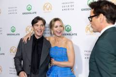 HOLLYWOOD, CALIFORNIA - FEBRUARY 25: Cillian Murphy, Emily Blunt, and Robert Downey Jr. attend the 35th Annual Producers Guild Awards at The Ray Dolby Ballroom on February 25, 2024 in Hollywood, California. (Photo by Elyse Jankowski/WireImage)