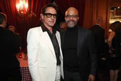 LOS ANGELES, CALIFORNIA - MARCH 08: (EXCLUSIVE COVERAGE) 
Robert Downey Jr. (L) and Jeffrey Wright attend the WME 2024 Oscar Party at Private Residence on March 08, 2024 in Los Angeles, California. (Photo by Stewart Cook/Getty Images for WME)