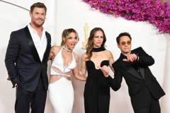 Chris Hemsworth, Elsa Pataky, Susan Downey and Robert Downey Jr. at the 96th Annual Oscars held at at the Ovation Hollywood on March 10, 2024 in Los Angeles, California. (Photo by Gilbert Flores/Variety via Getty Images)