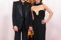 Hollywood, CA - March 10: Robert Downey, Jr. and Susan Downey arriving on the red carpet at the 96th Annual Academy Awards in Dolby Theatre at Hollywood & Highland Center in Hollywood, CA, Sunday, March 10, 2024. (Christina House / Los Angeles Times via Getty Images)