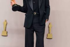 Hollywood, CA - March 10: Robert Downey Jr. winner of the Best Actor in a Supporting Role award for "Oppenheimer," in the deadline room at the 96th Annual Academy Awards at the Dolby Theatre at Hollywood & Highland Center in Hollywood, CA, Sunday, March 10, 2024. (Dania Maxwell / Los Angeles Times via Getty Images)