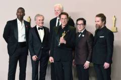 Mahershala Ali, Christoph Waltz, Tim Robbins, Robert Downey Jr., Ke Huy Quan and Sam Rockwell at the 96th Annual Oscars held at Dolby Theatre on March 10, 2024 in Los Angeles, California. (Photo by Gregg DeGuire/WWD via Getty Images)