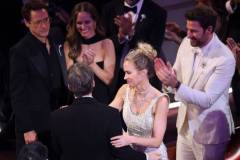 Robert Downey Jr., Susan Downey, Christopher Nolan, Emily Blunt and John Krasinski at the 96th Annual Oscars held at Dolby Theatre on March 10, 2024 in Los Angeles, California. (Photo by Rich Polk/Variety via Getty Images)