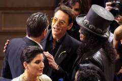 Bradley Cooper, Robert Downey Jr. and Slash at the 96th Annual Oscars held at Dolby Theatre on March 10, 2024 in Los Angeles, California. (Photo by Rich Polk/Variety via Getty Images)