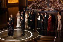 THE OSCARS - The 96th Oscars held on Sunday, March 10, 2024, at the Dolby? Theatre at Ovation Hollywood and televised live on ABC and in more than 200 territories worldwide. (Stewart Cook/Disney via Getty Images)EMMA THOMAS, CHARLES ROVEN, CHRISTOPHER NOLAN, FLORENCE PUGH, CILLIAN MURPHY, JACK QUAID, EMILY BLUNT, ROBERT DOWNEY JR., HOOYTE VAN HOYTEMA