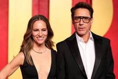 Susan Downey and Robert Downey Jr. at the 2024 Vanity Fair Oscar Party held at the Wallis Annenberg Center for the Performing Arts on March 10, 2024 in Beverly Hills, California. (Photo by Christopher Polk/Variety via Getty Images)