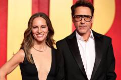Susan Downey and Robert Downey Jr. at the 2024 Vanity Fair Oscar Party held at the Wallis Annenberg Center for the Performing Arts on March 10, 2024 in Beverly Hills, California. (Photo by Christopher Polk/Variety via Getty Images)