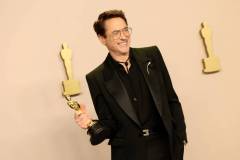 HOLLYWOOD, CALIFORNIA - MARCH 10: Robert Downey Jr., winner of the Best Actor in a Supporting Role award for ?Oppenheimer?, poses in the press room during the 96th Annual Academy Awards at Ovation Hollywood on March 10, 2024 in Hollywood, California. (Photo by Arturo Holmes/Getty Images)