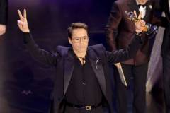 HOLLYWOOD, CALIFORNIA - MARCH 10: Robert Downey Jr. accepts the Best Actor in a Supporting Role for "Oppenheimer" onstage during the 96th Annual Academy Awards at Dolby Theatre on March 10, 2024 in Hollywood, California. (Photo by Kevin Winter/Getty Images)
