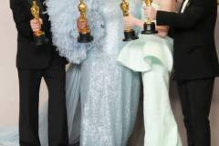 HOLLYWOOD, CALIFORNIA - MARCH 10: (L-R) Robert Downey Jr., winner of the Best Actor in a Supporting Role award for ?Oppenheimer?, Da'Vine Joy Randolph, winner of the Best Supporting Actress award for ?The Holdovers?, Emma Stone, winner of the Best Actress in a Leading Role award for ?Poor Things?, and Cillian Murphy, winner of the Best Actor in a Leading Role award for ?Oppenheimer?, pose in the press room during the 96th Annual Academy Awards at Ovation Hollywood on March 10, 2024 in Hollywood, California. (Photo by Jeff Kravitz/FilmMagic)