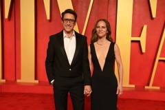 BEVERLY HILLS, CALIFORNIA - MARCH 10: (L-R) Robert Downey Jr. and Susan Downey attend the 2024 Vanity Fair Oscar Party Hosted By Radhika Jones at Wallis Annenberg Center for the Performing Arts on March 10, 2024 in Beverly Hills, California. (Photo by Jon Kopaloff/Getty Images for Vanity Fair)