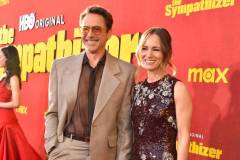 Robert Downey Jr. and Susan Downey at the Los Angeles premiere of "The Sympathizer" held at the Paramount Theatre on April 9, 2024 in Los Angeles, California. (Photo by Gregg DeGuire/Variety via Getty Images)