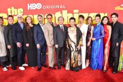 Phanxin?, Viet Thanh Nguyen, Niv Fichman, Amanda Burrell, Don McKellar, Robert Downey Jr., Park Chan-wook, Kieu Chinh, Sandra Oh, Susan Downey, Nguyen Cao Ky Duyen, Kayli Tran and Tom Dang at the Los Angeles premiere of "The Sympathizer" held at the Paramount Theatre on April 9, 2024 in Los Angeles, California. (Photo by Gregg DeGuire/Variety via Getty Images)