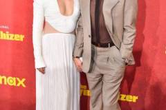 Sandra Oh and Robert Downey Jr. at the Los Angeles premiere of "The Sympathizer" held at the Paramount Theatre on April 9, 2024 in Los Angeles, California. (Photo by Gregg DeGuire/Variety via Getty Images)