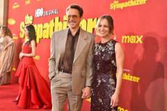 Robert Downey Jr. and Susan Downey at the Los Angeles premiere of "The Sympathizer" held at the Paramount Theatre on April 9, 2024 in Los Angeles, California. (Photo by Gregg DeGuire/Variety via Getty Images)