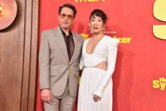 Robert Downey Jr. and Sandra Oh at the Los Angeles premiere of "The Sympathizer" held at the Paramount Theatre on April 9, 2024 in Los Angeles, California. (Photo by Gregg DeGuire/Variety via Getty Images)