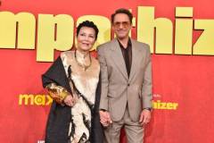 Kieu Chinh and Robert Downey Jr. at the Los Angeles premiere of "The Sympathizer" held at the Paramount Theatre on April 9, 2024 in Los Angeles, California. (Photo by Gregg DeGuire/Variety via Getty Images)