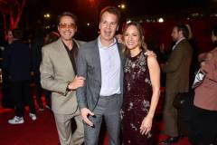Robert Downey Jr., Casey Bloys and Susan Downey at the Los Angeles premiere of "The Sympathizer" held at the Paramount Theatre on April 9, 2024 in Los Angeles, California. (Photo by Gregg DeGuire/Variety via Getty Images)