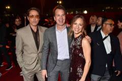 Robert Downey Jr., Casey Bloys and Susan Downey at the Los Angeles premiere of "The Sympathizer" held at the Paramount Theatre on April 9, 2024 in Los Angeles, California. (Photo by Gregg DeGuire/Variety via Getty Images)