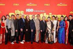 LOS ANGELES, CALIFORNIA - APRIL 09: (L-R) Vy Le, Duy Nguyen, Phanxine, Viet Thanh Nguyen, Niv Fichman, Amanda Burrell, Don McKellar, Robert Downey Jr., Park Chan-wook, Kieu Chinh, Sandra Oh, Susan Downey, Nguyen Cao Ky Duyen, Kayli Tran and Tom Dang attend the Los Angeles Premiere of HBO Original Limited Series "The Sympathizer" at The Paramount LA on April 09, 2024 in Los Angeles, California. (Photo by Emma McIntyre/Getty Images)