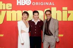 LOS ANGELES, CALIFORNIA - APRIL 09: (L-R) Sandra Oh, Hoa Xuande and Robert Downey Jr. attend the Los Angeles Premiere of HBO Original Limited Series "The Sympathizer" at The Paramount LA on April 09, 2024 in Los Angeles, California. (Photo by Emma McIntyre/Getty Images)