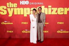 LOS ANGELES, CALIFORNIA - APRIL 09: (L-R) Sandra Oh and Robert Downey Jr. attend the Los Angeles Premiere of HBO Original Limited Series "The Sympathizer" at The Paramount LA on April 09, 2024 in Los Angeles, California. (Photo by Amy Sussman/WireImage)