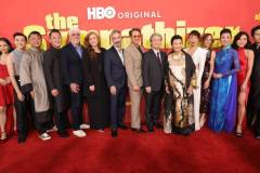 LOS ANGELES, CALIFORNIA - APRIL 09: (L-R) Vy Le, Duy Nguyen, Phanxine, Viet Thanh Nguyen, Niv Fichman, Amanda Burrell, Don McKellar, Robert Downey Jr., Park Chan-wook, Kieu Chinh, Sandra Oh, Susan Downey, Nguyen Cao Ky Duyen, Kayli Tran and Tom Dang attend the Los Angeles Premiere of HBO Original Limited Series "The Sympathizer" at The Paramount LA on April 09, 2024 in Los Angeles, California. (Photo by Kevin Winter/GA/The Hollywood Reporter via Getty Images)