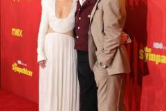 LOS ANGELES, CALIFORNIA - APRIL 09: (L-R) Sandra Oh, Hoa Xuande and Robert Downey Jr. attend the Los Angeles Premiere of HBO Original Limited Series "The Sympathizer" at The Paramount LA on April 09, 2024 in Los Angeles, California. (Photo by Kevin Winter/GA/The Hollywood Reporter via Getty Images)