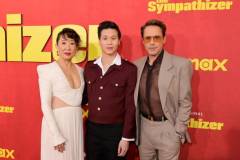 LOS ANGELES, CALIFORNIA - APRIL 09: (L-R) Sandra Oh, Hoa Xuande and Robert Downey Jr. attend the Los Angeles Premiere of HBO Original Limited Series "The Sympathizer" at The Paramount LA on April 09, 2024 in Los Angeles, California. (Photo by Kevin Winter/GA/The Hollywood Reporter via Getty Images)