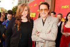 LOS ANGELES, CALIFORNIA - APRIL 09: (L-R) Amanda Burrell and Robert Downey Jr. attend HBO's "The Sympathizer" Red Carpet Premiere Event at Paramount Theater on April 09, 2024 in Los Angeles, California.  (Photo by FilmMagic/FilmMagic for HBO)